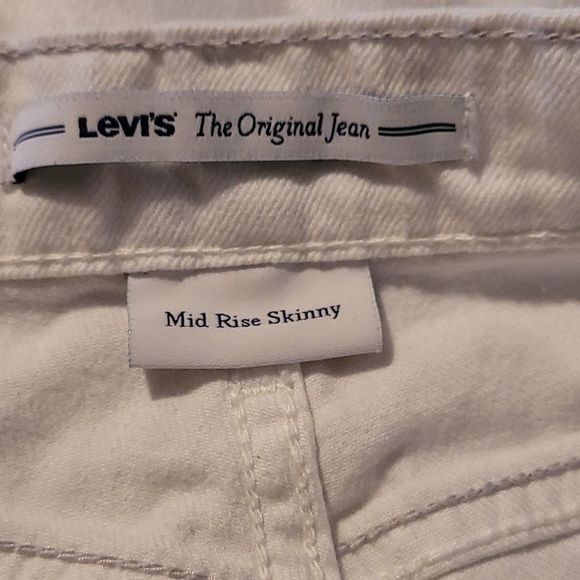 LEVIS CLASSIC WHITE  MID RISE JEANS - Picture 6 of 7